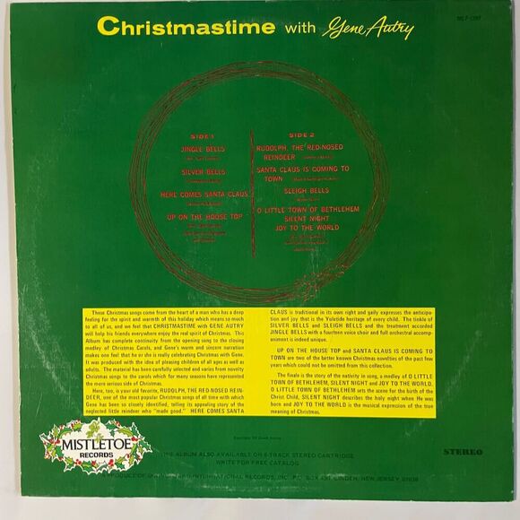 Gene Autry Christmastime Used Vinyl Record in Great Condition CHRISTMAS MUSIC - Picture 2 of 4